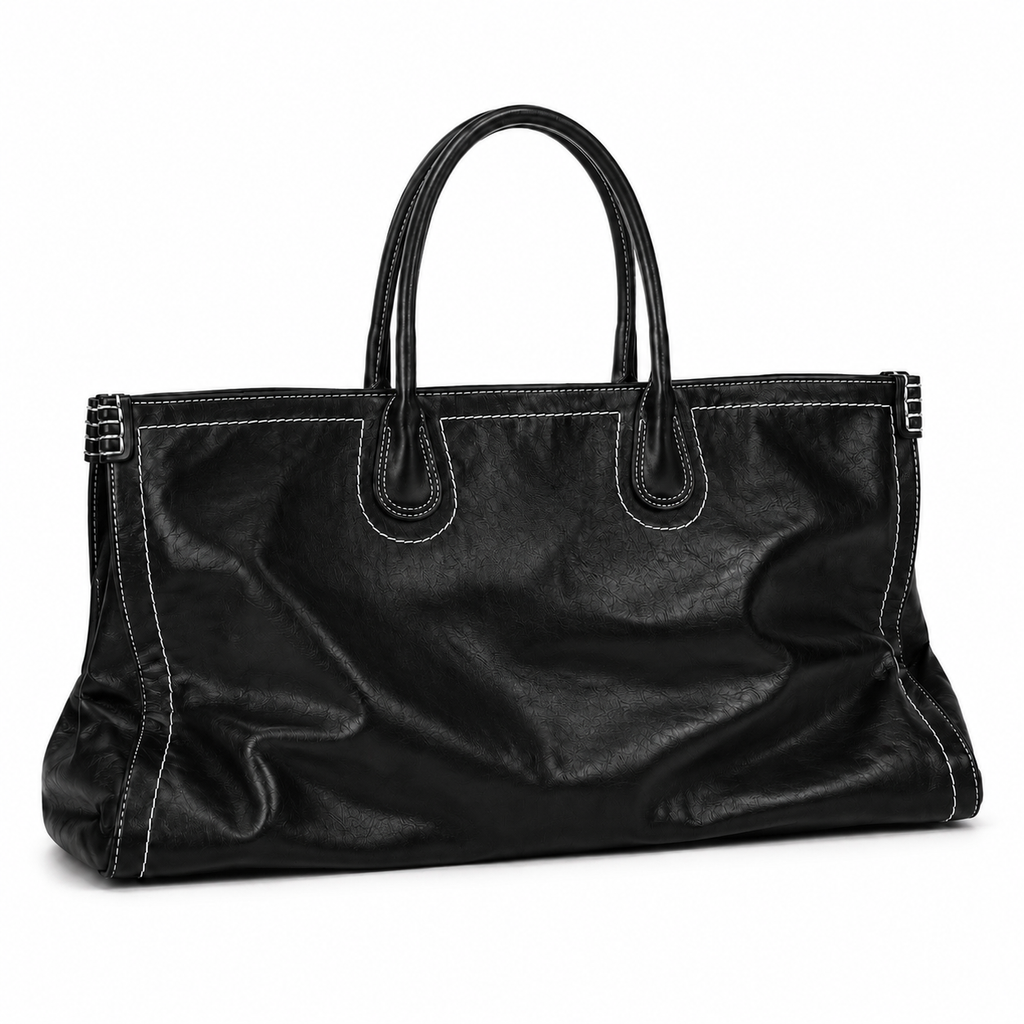Contrast-Stitch Carryall Bag