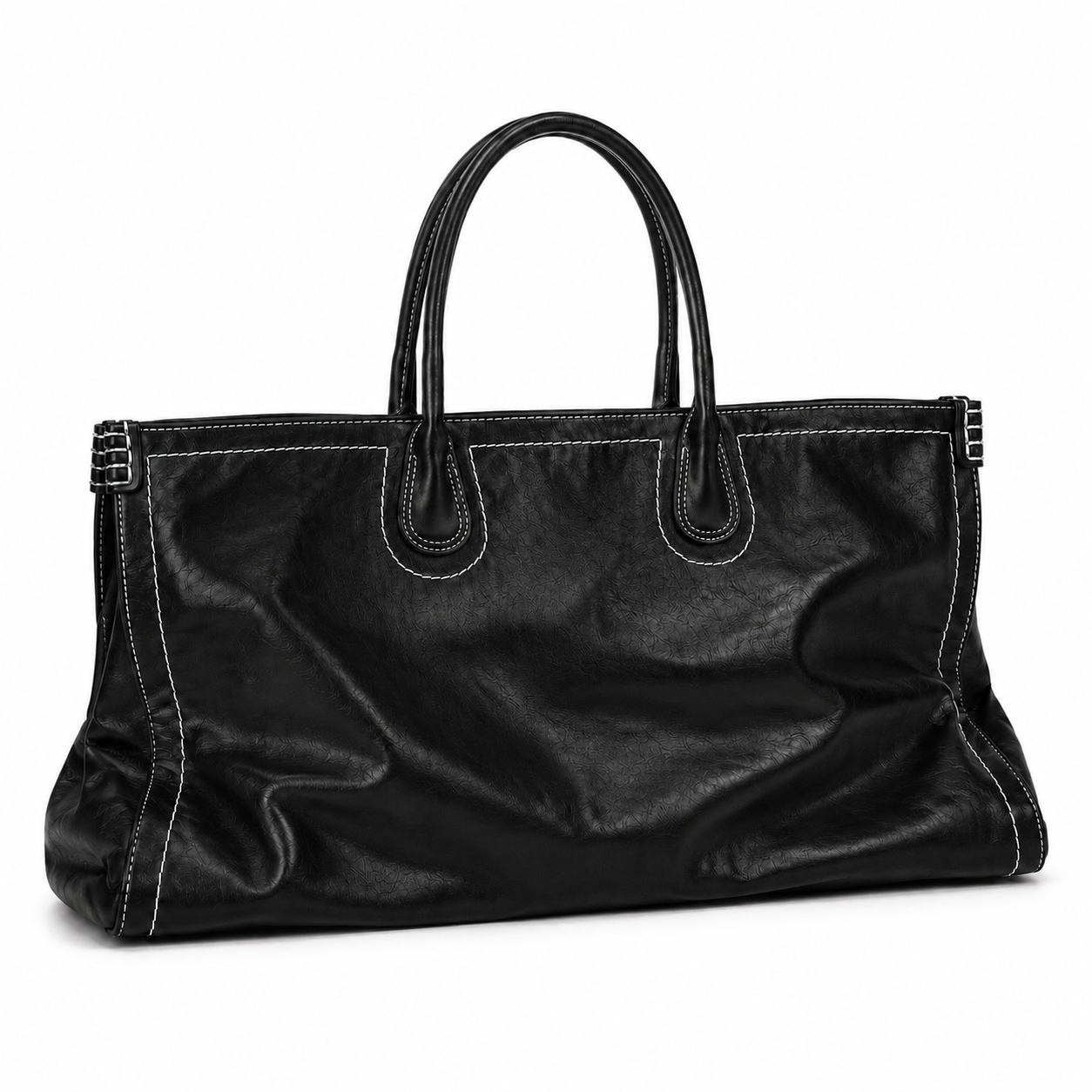 Contrast-Stitch Carryall Bag