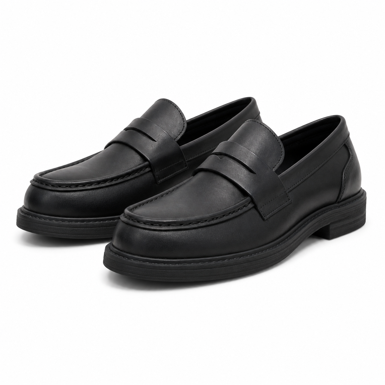 Moc-Toe Leather Penny Loafers