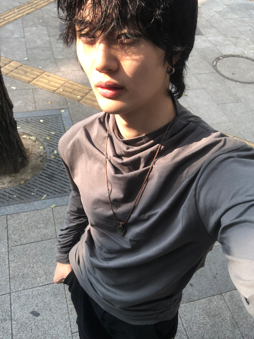 Soft Shirring Long Sleeve Top