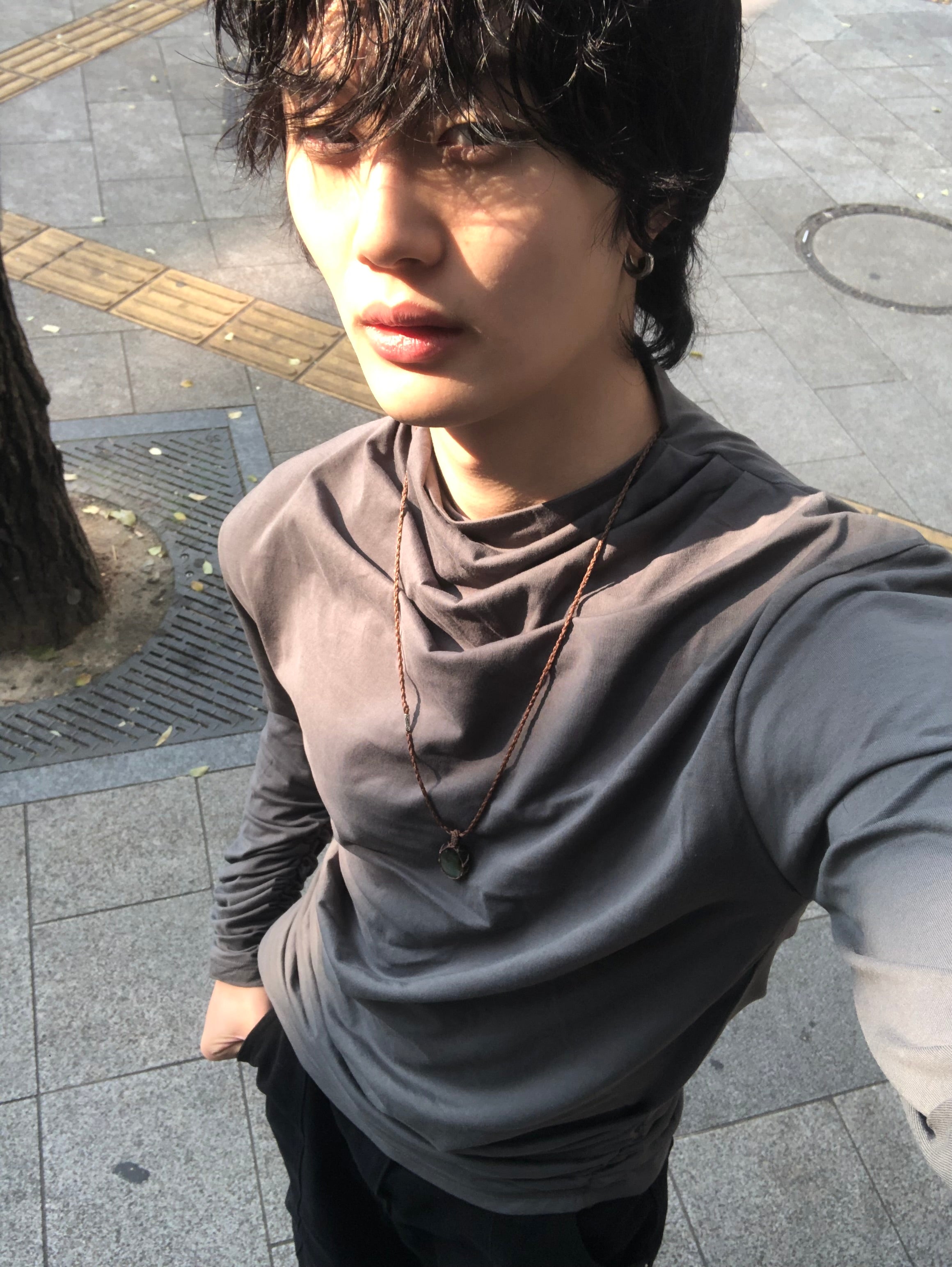 Soft Shirring Long Sleeve Top