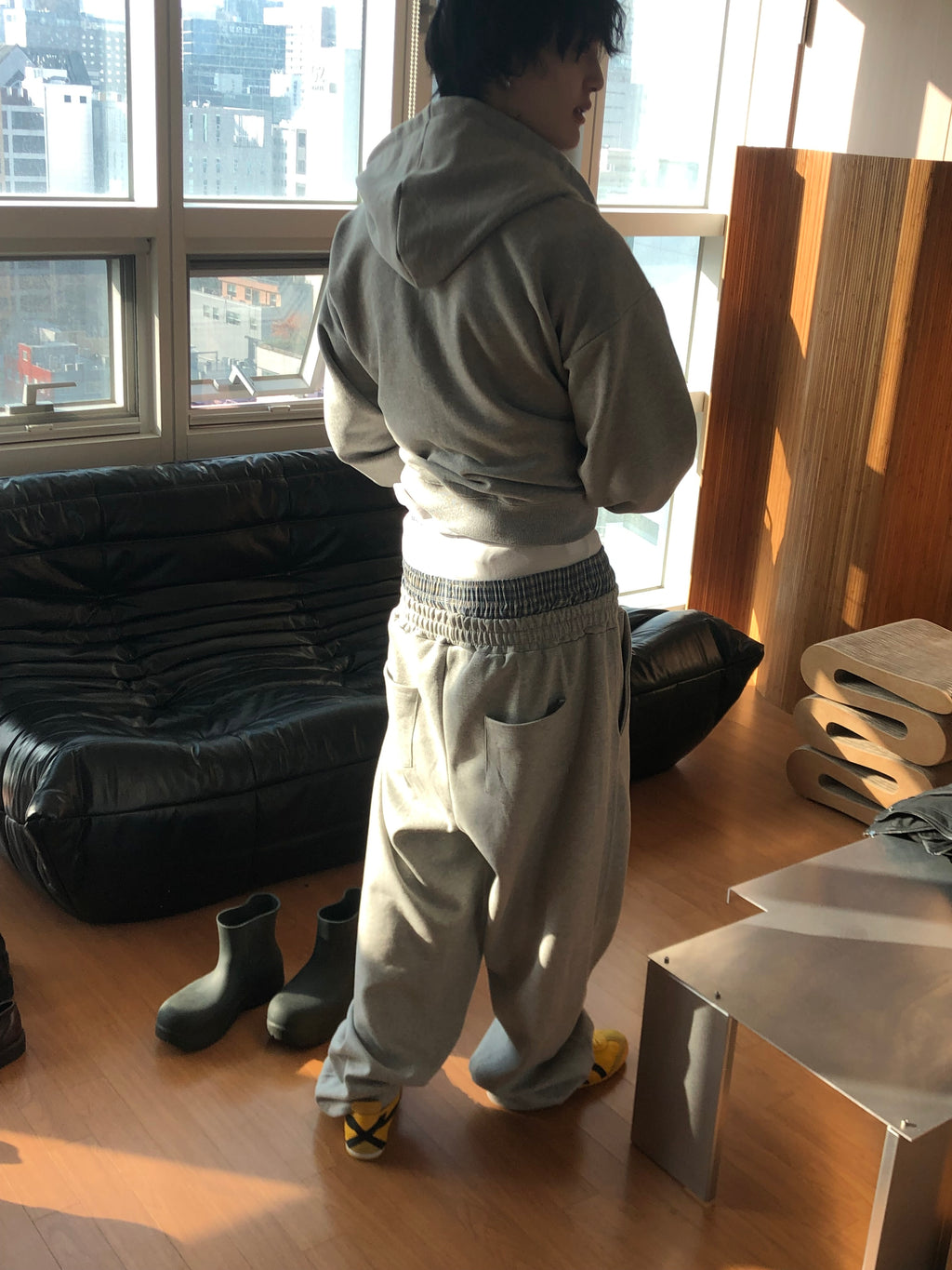 Sagged Layered Sweat Pants