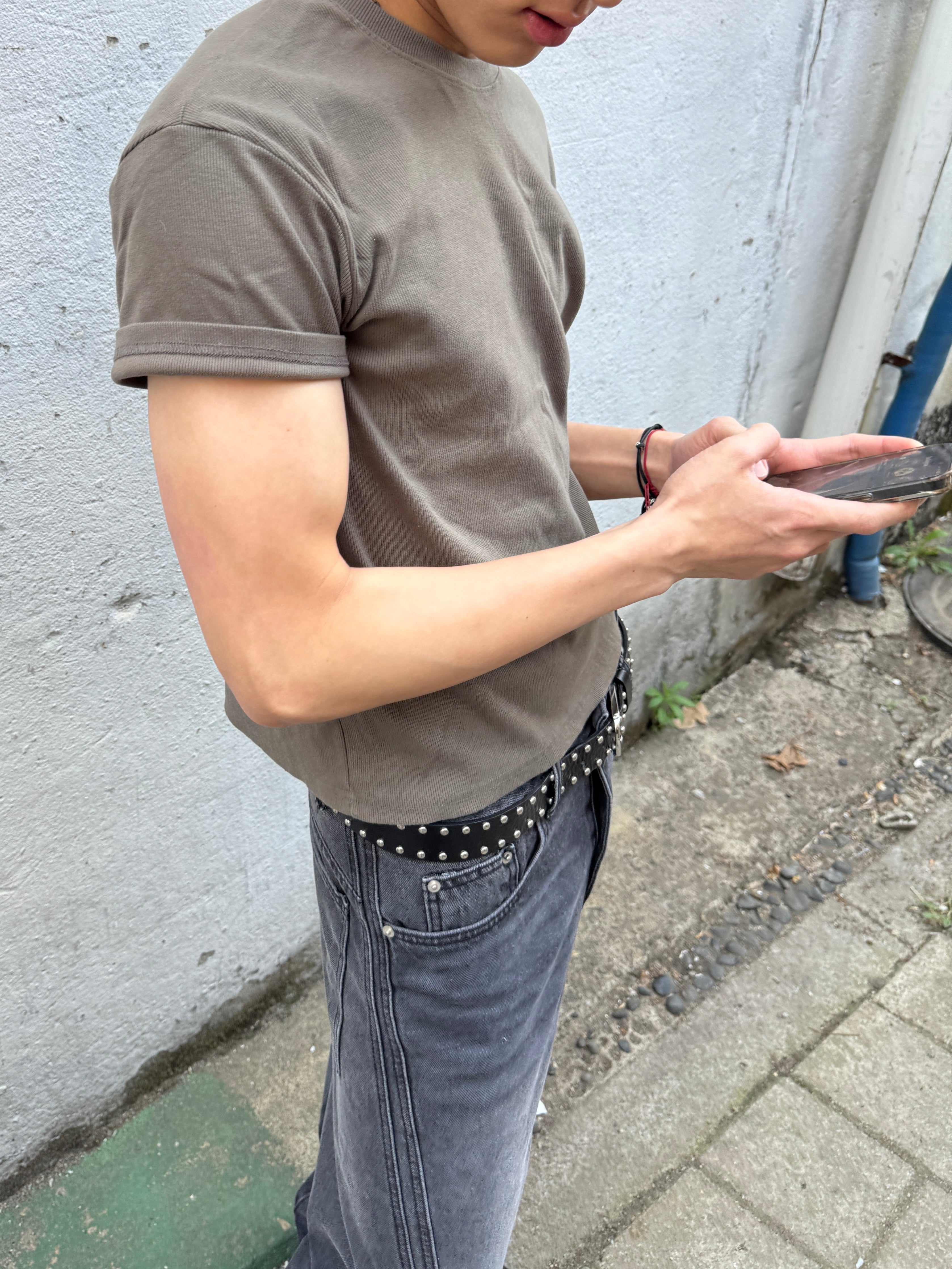 Ribbed Muscle-Fit Crew T-Shirt