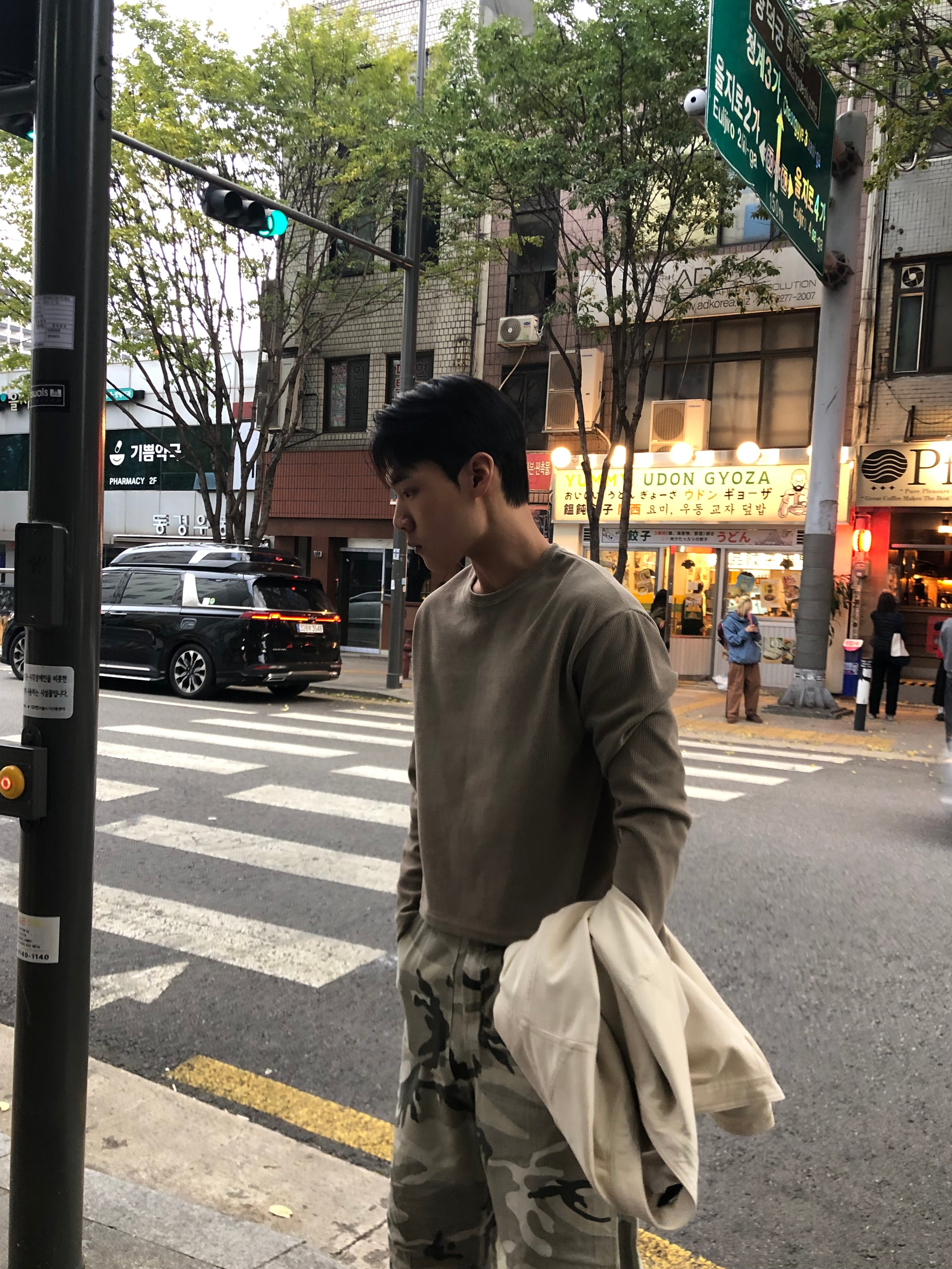 Waffle Knit Crop Long Sleeve