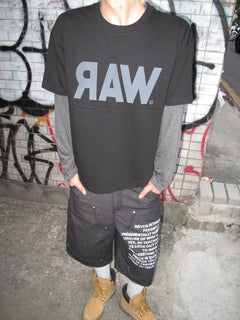 Bio-Washed Semi-Crop Graphic T-Shirt
