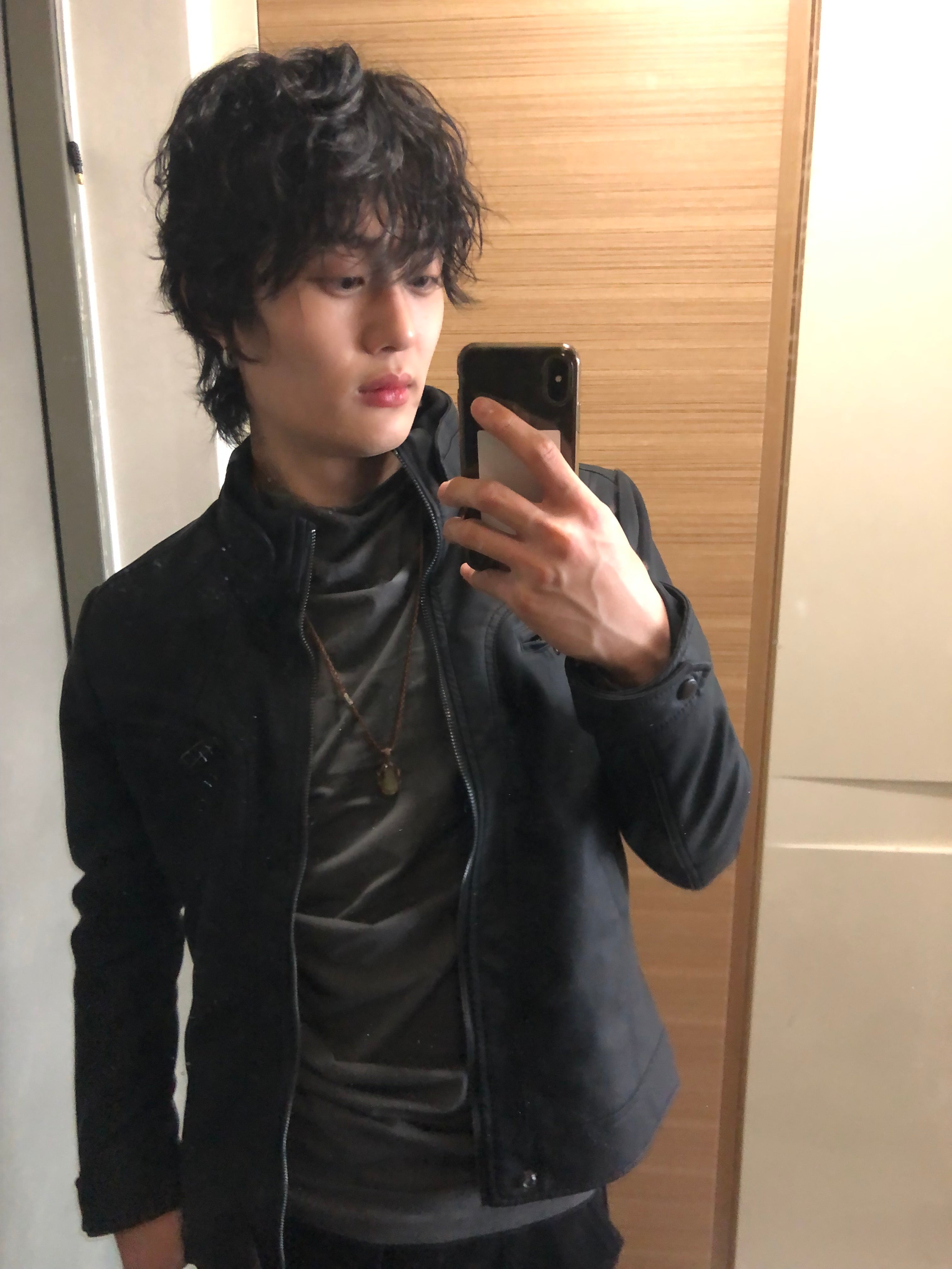 Y2k began leather biker jacket