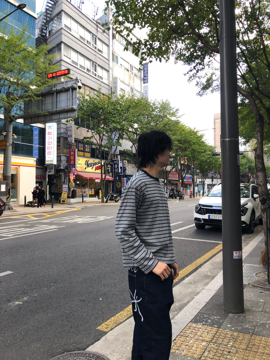 Soft Stretch Stripe Long Sleeve Tee