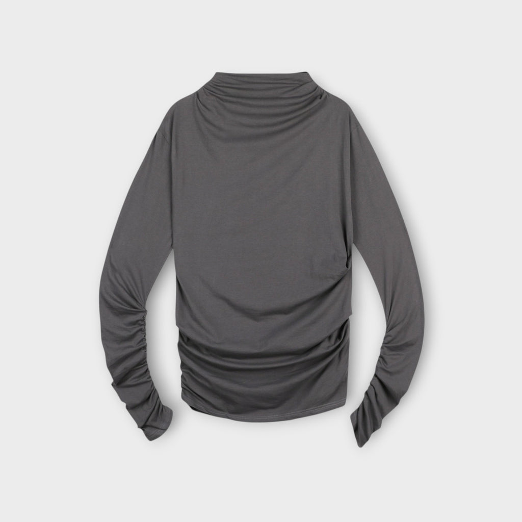 Soft Shirring Long Sleeve Top