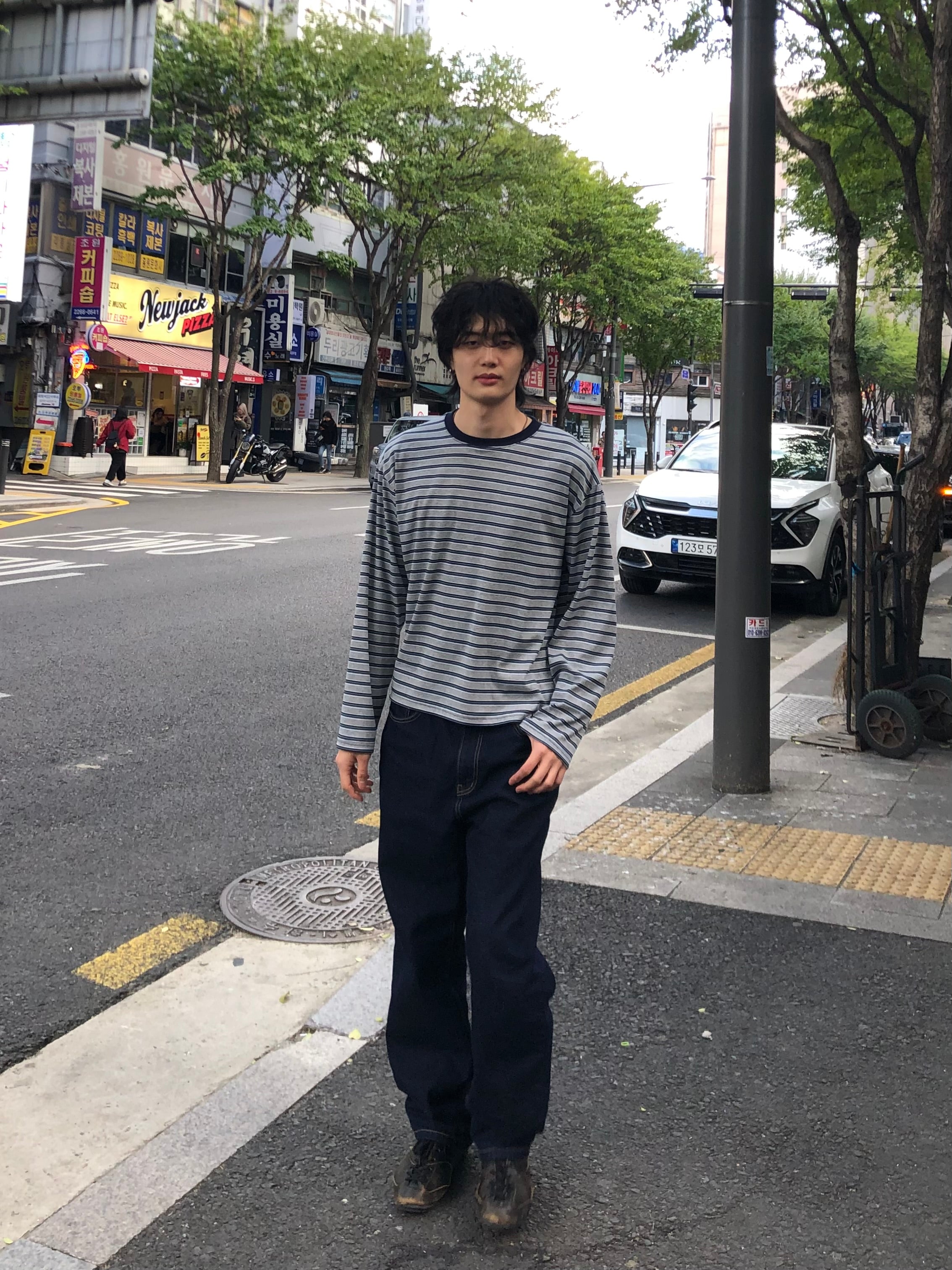 Carry Over Embroidery Wide Denim Pants