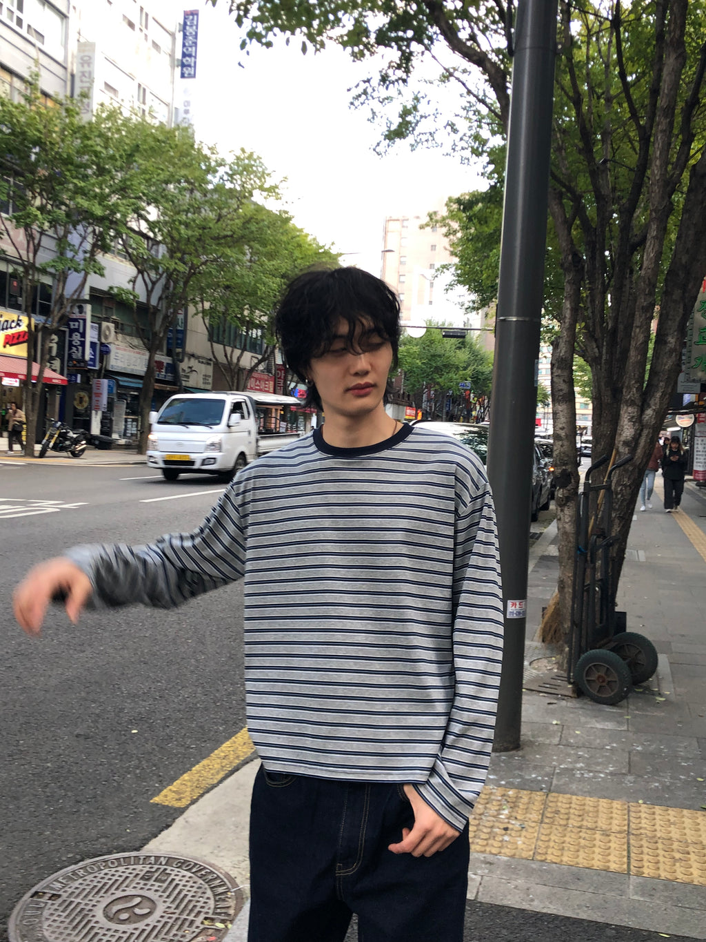 Soft Stretch Stripe Long Sleeve Tee