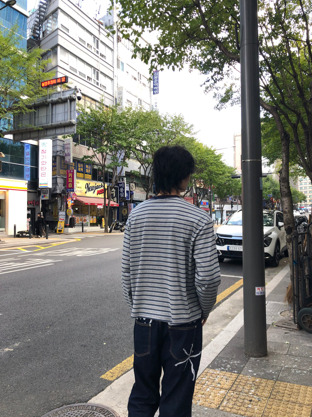 Soft Stretch Stripe Long Sleeve Tee