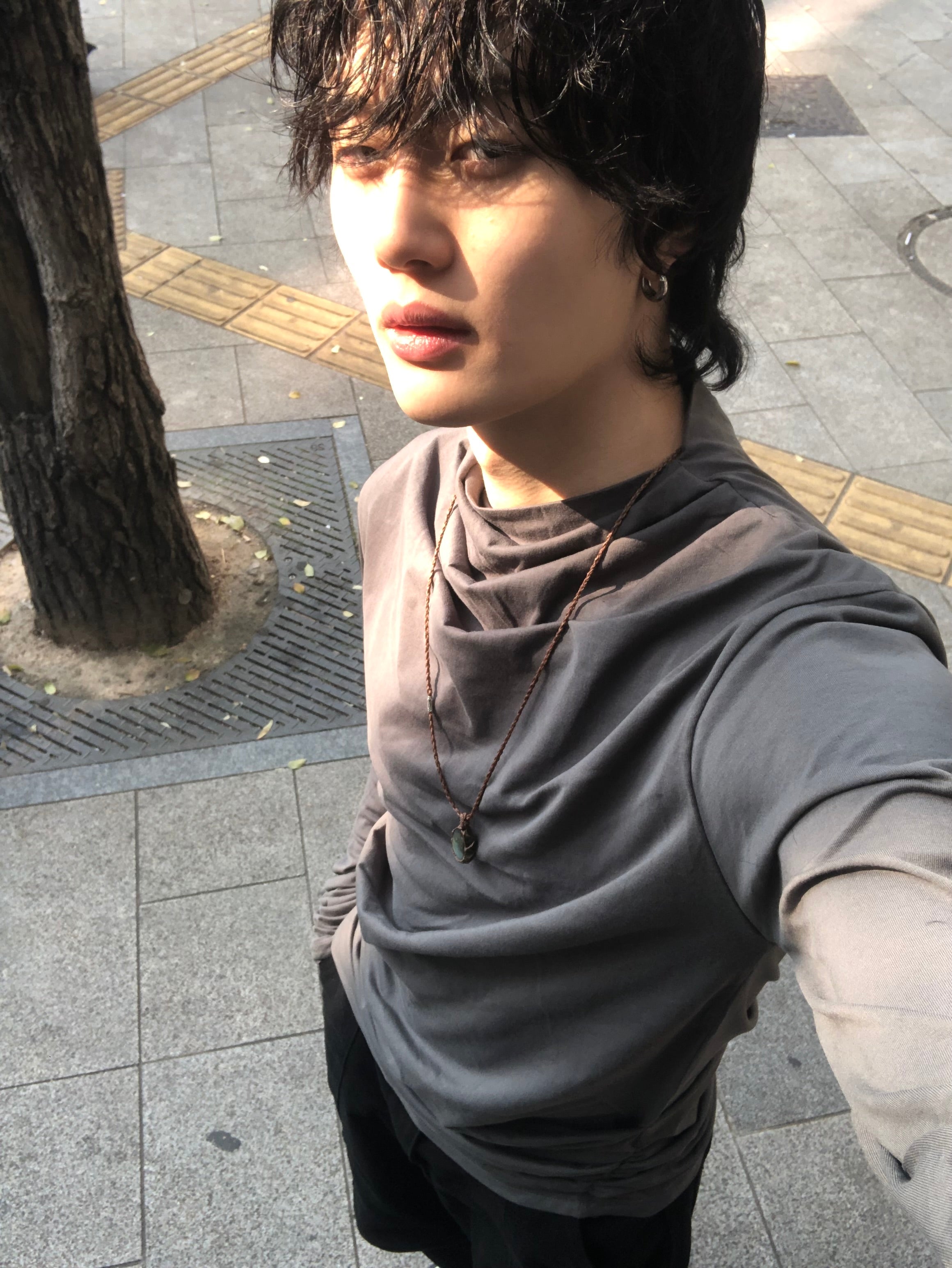 Soft Shirring Long Sleeve Top