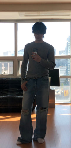Ribbed Wool‑Blend Knit Sweater