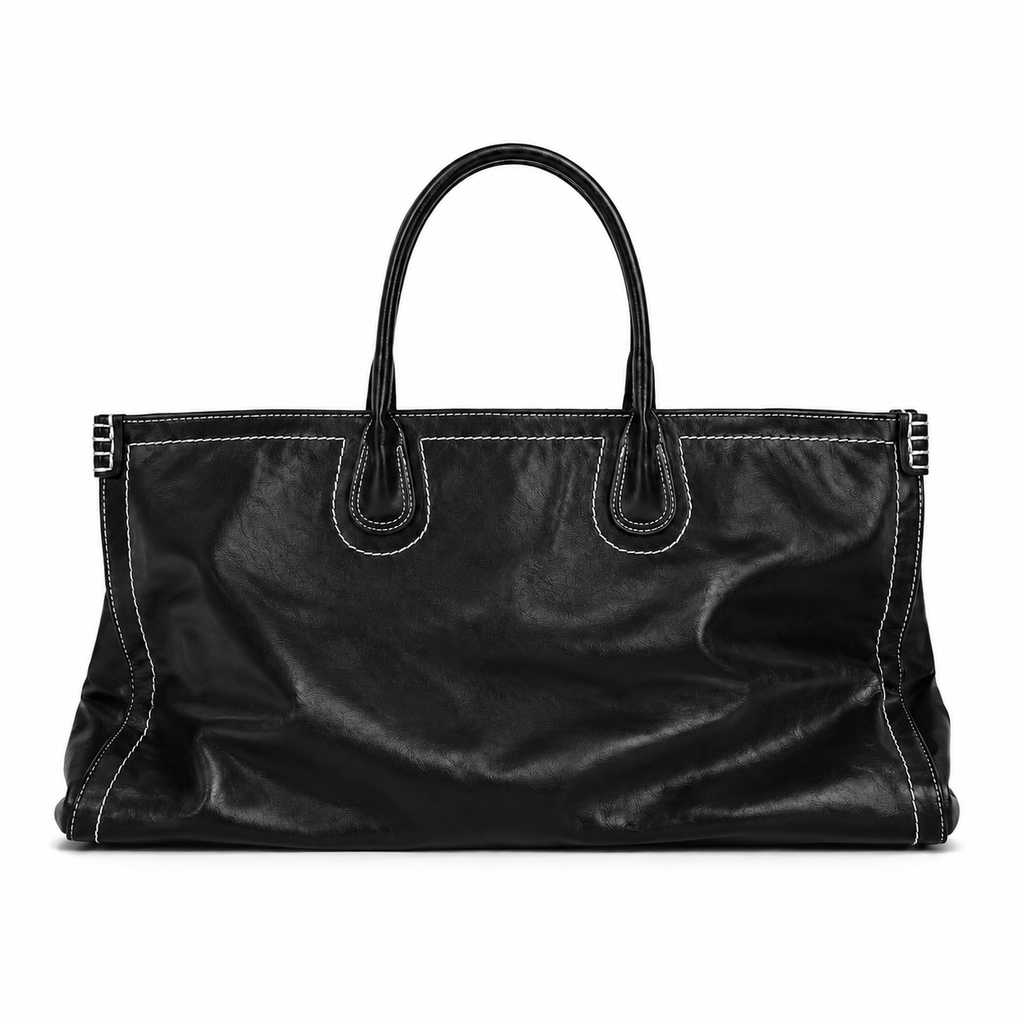 Contrast-Stitch Carryall Bag