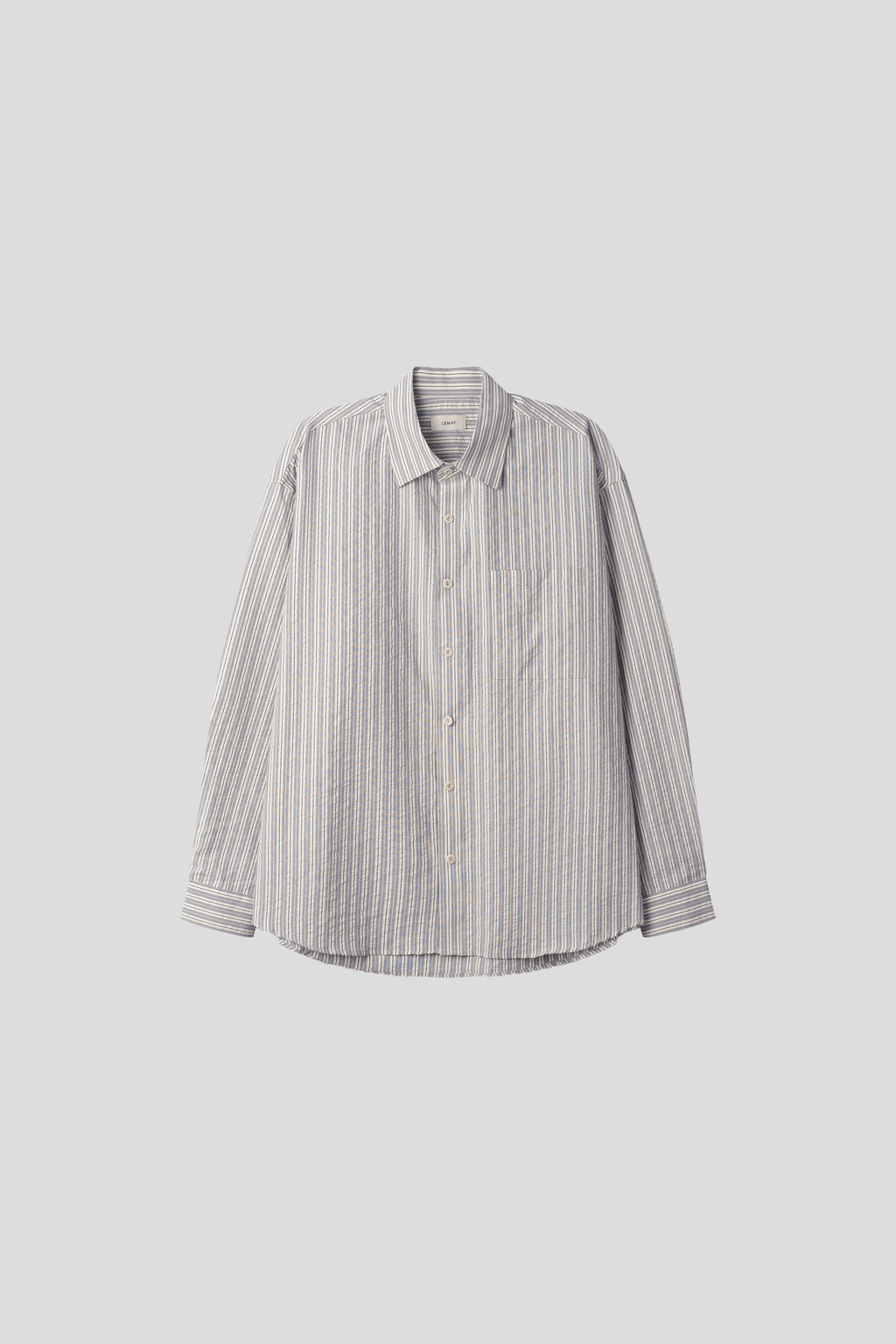 Taupe Seersucker Stripe Shirt