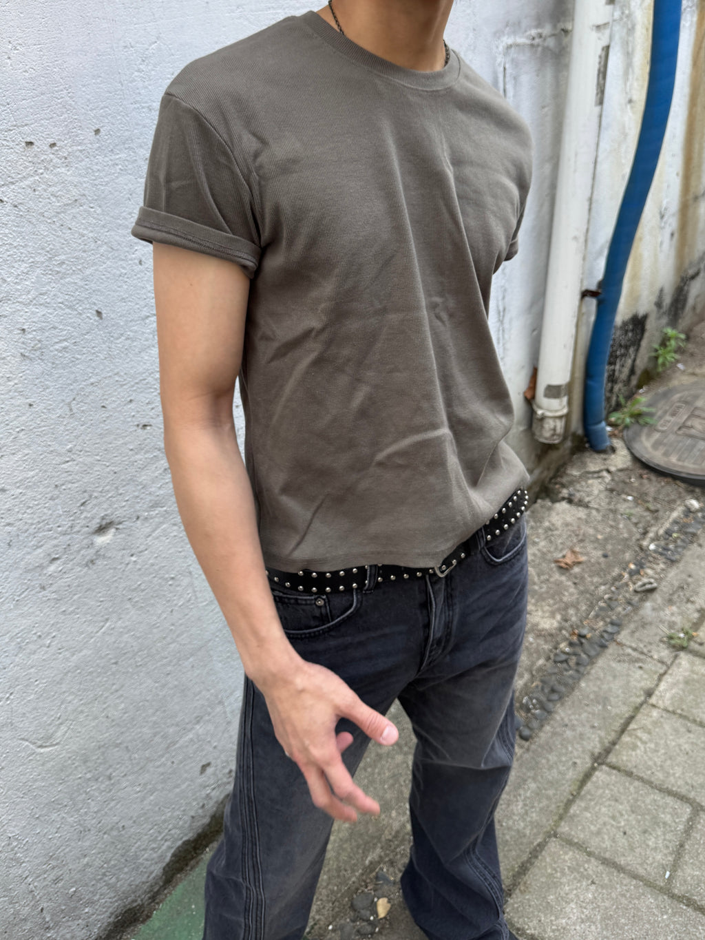 Ribbed Muscle-Fit Crew T-Shirt