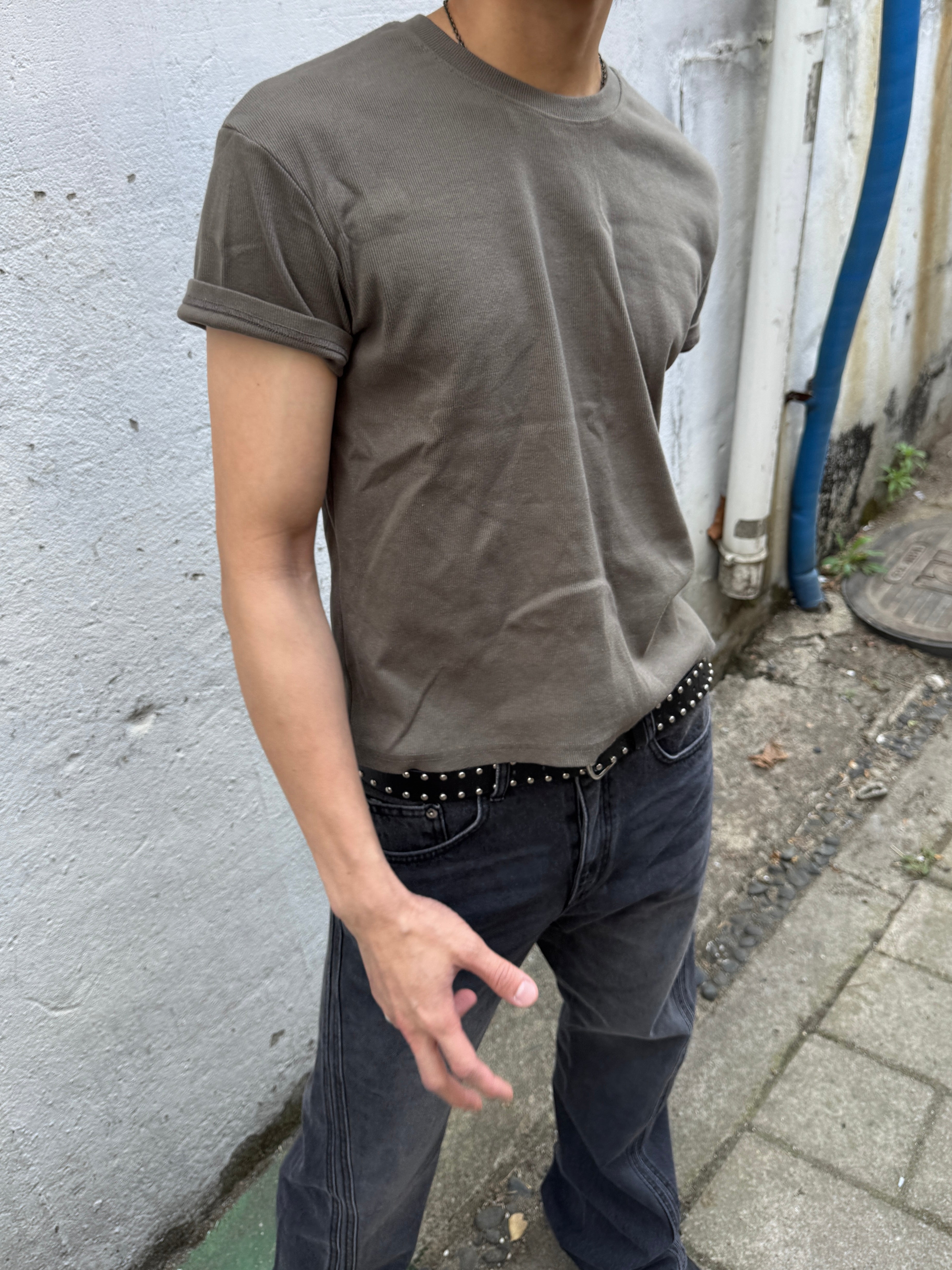 Ribbed Muscle-Fit Crew T-Shirt