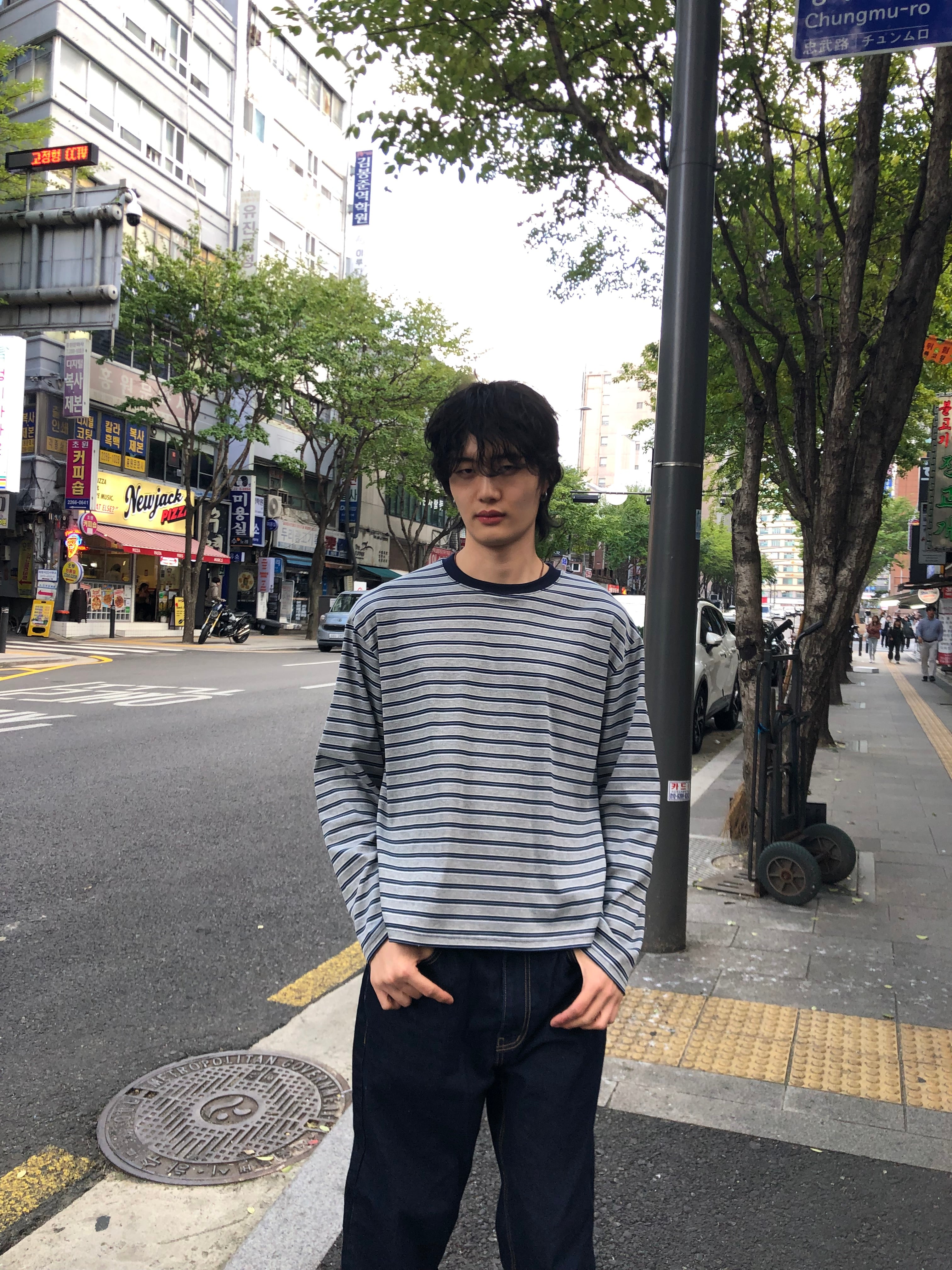 Soft Stretch Stripe Long Sleeve Tee