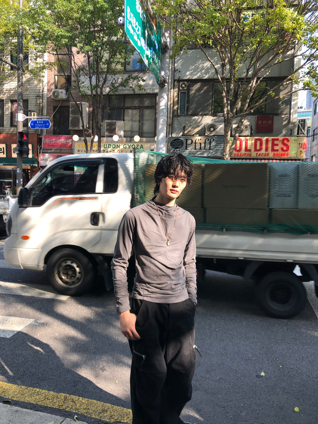 Soft Shirring Long Sleeve Top