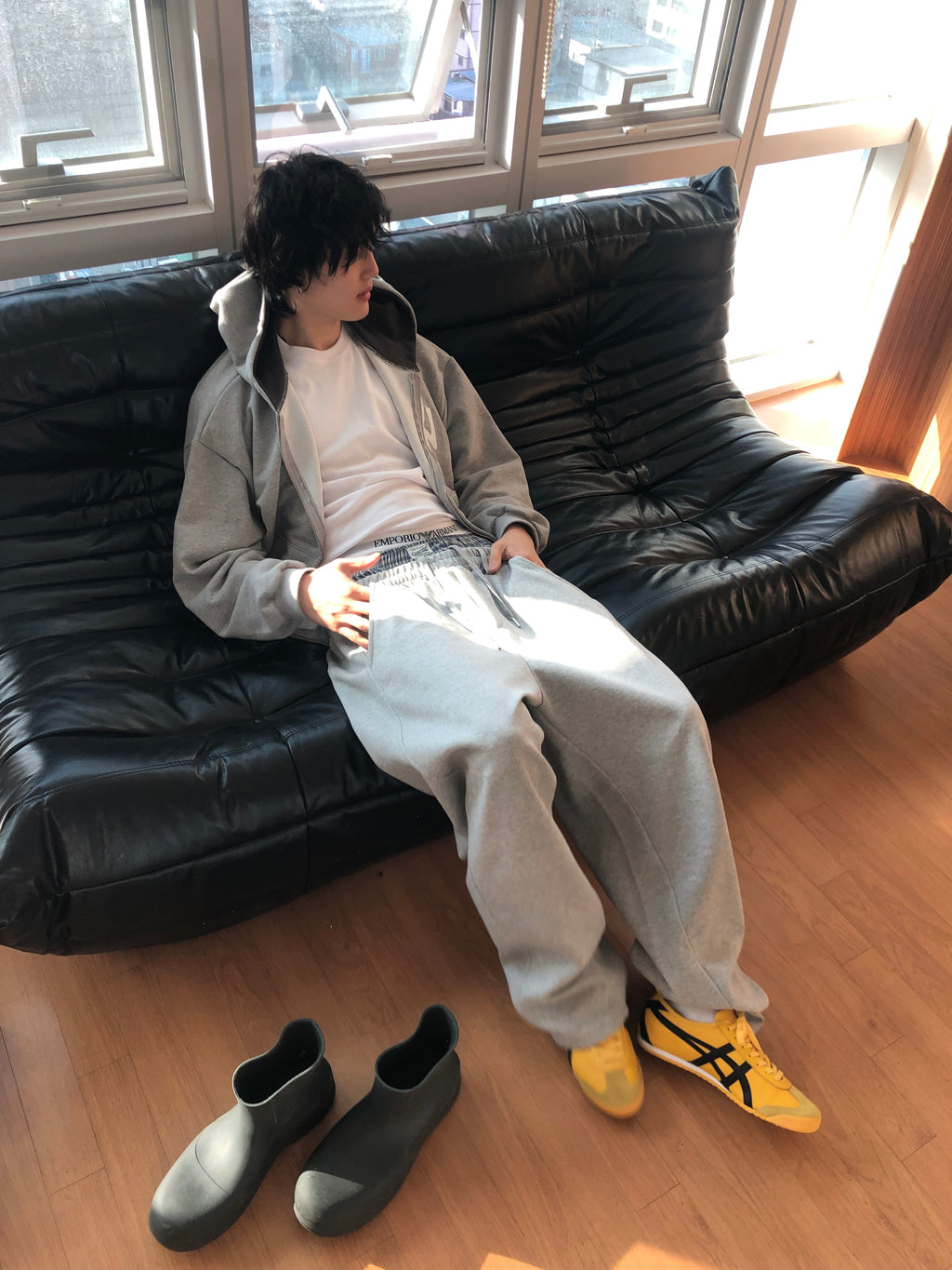 Sagged Layered Sweat Pants