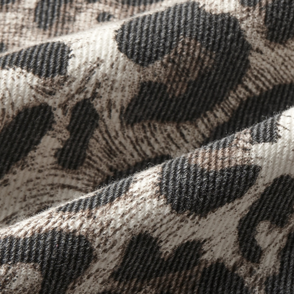 Washed Leopard Wide Cotton Pants