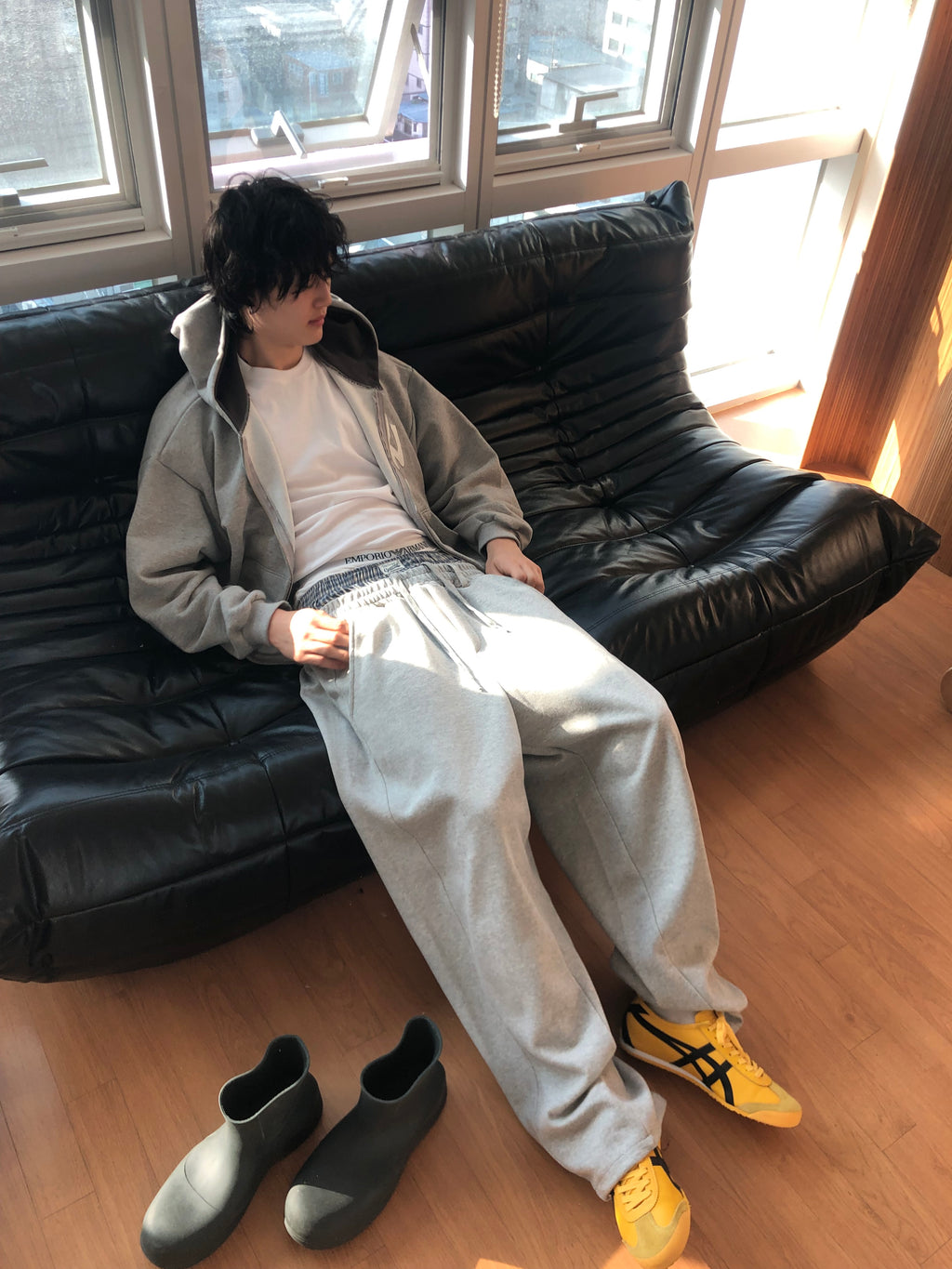 Sagged Layered Sweat Pants