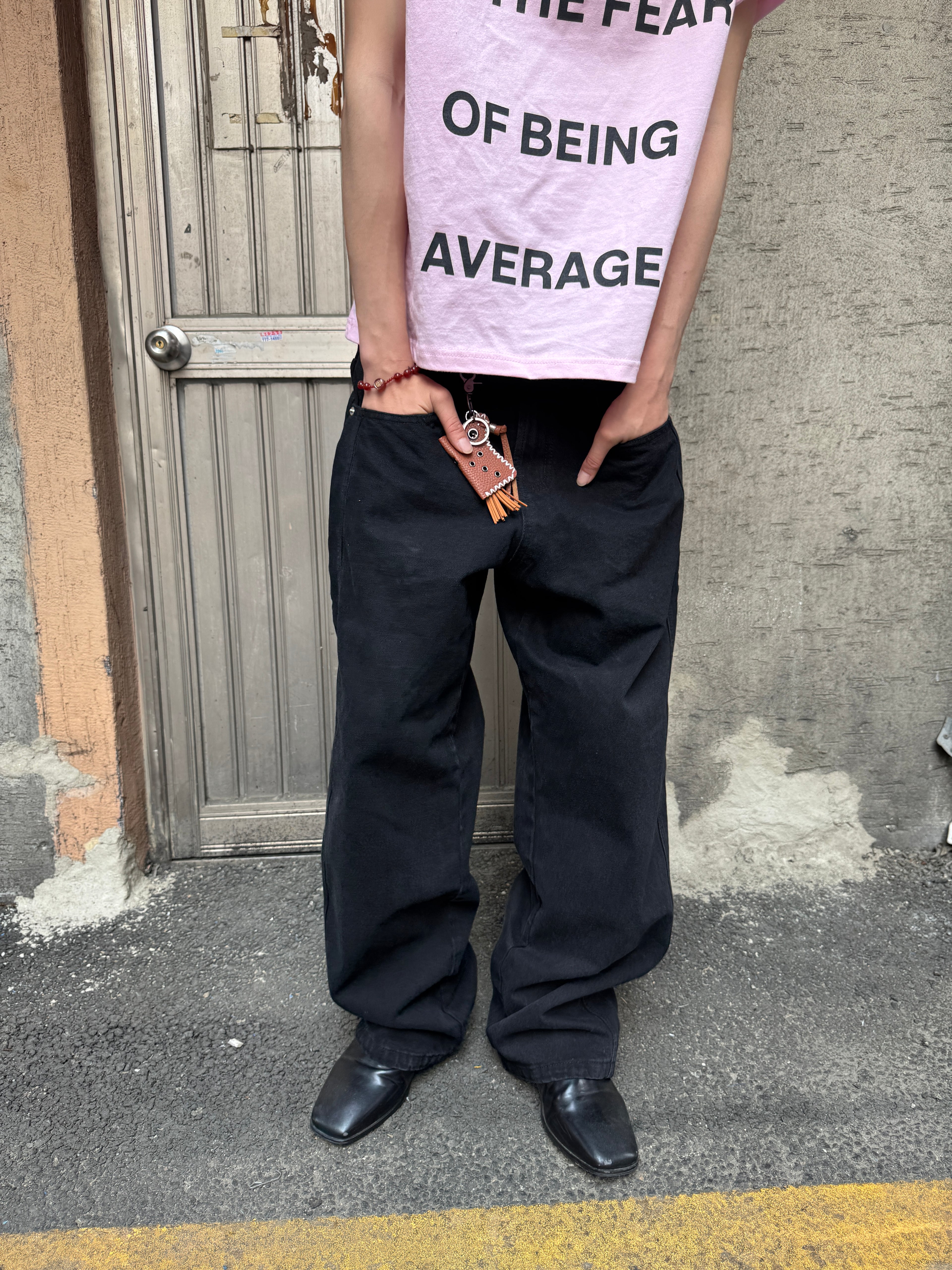 Tab-Pocket Wide Denim Pants