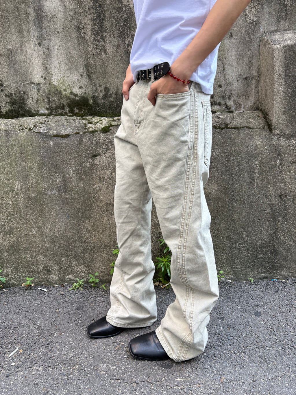 Washed Seam Flare Pants