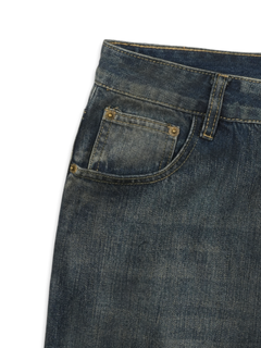 Oil-Wash Semi-Flare Jeans