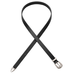 Western Curve-Buckle Leather Belt