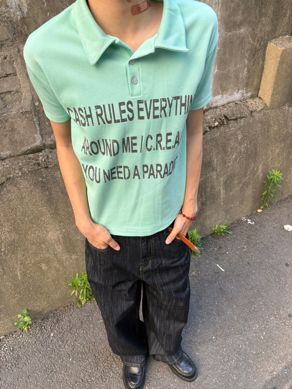 Script-Embroidered Selvedge Jeans