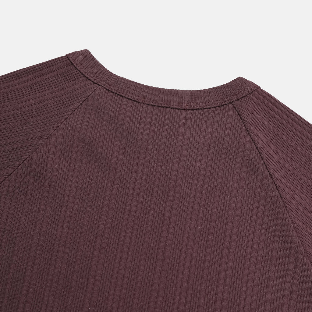 Side-Zip Ribbed Short Sleeve Knit Top