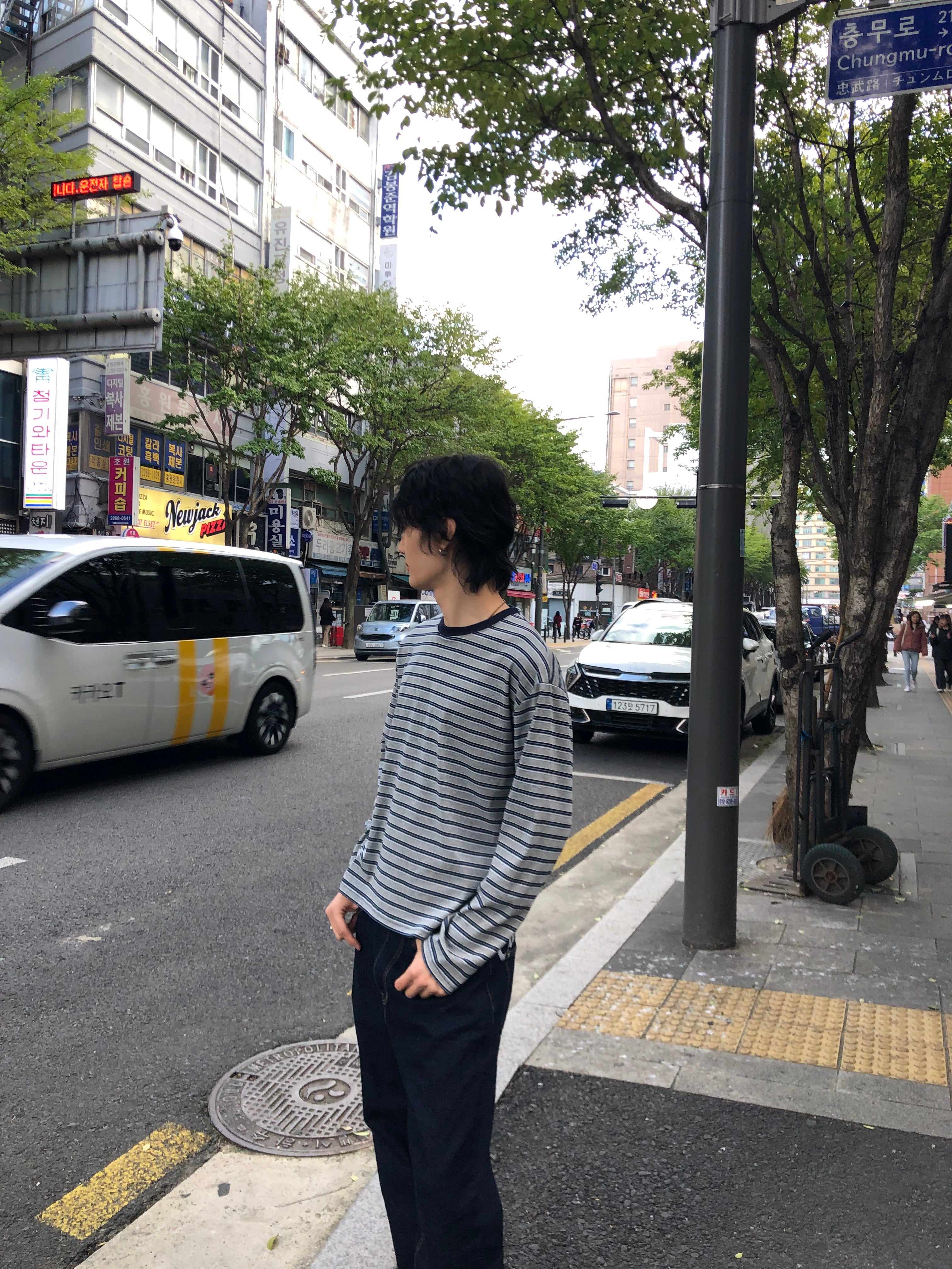 Soft Stretch Stripe Long Sleeve Tee