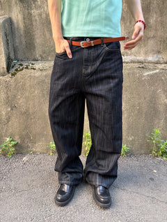 Script-Embroidered Selvedge Jeans