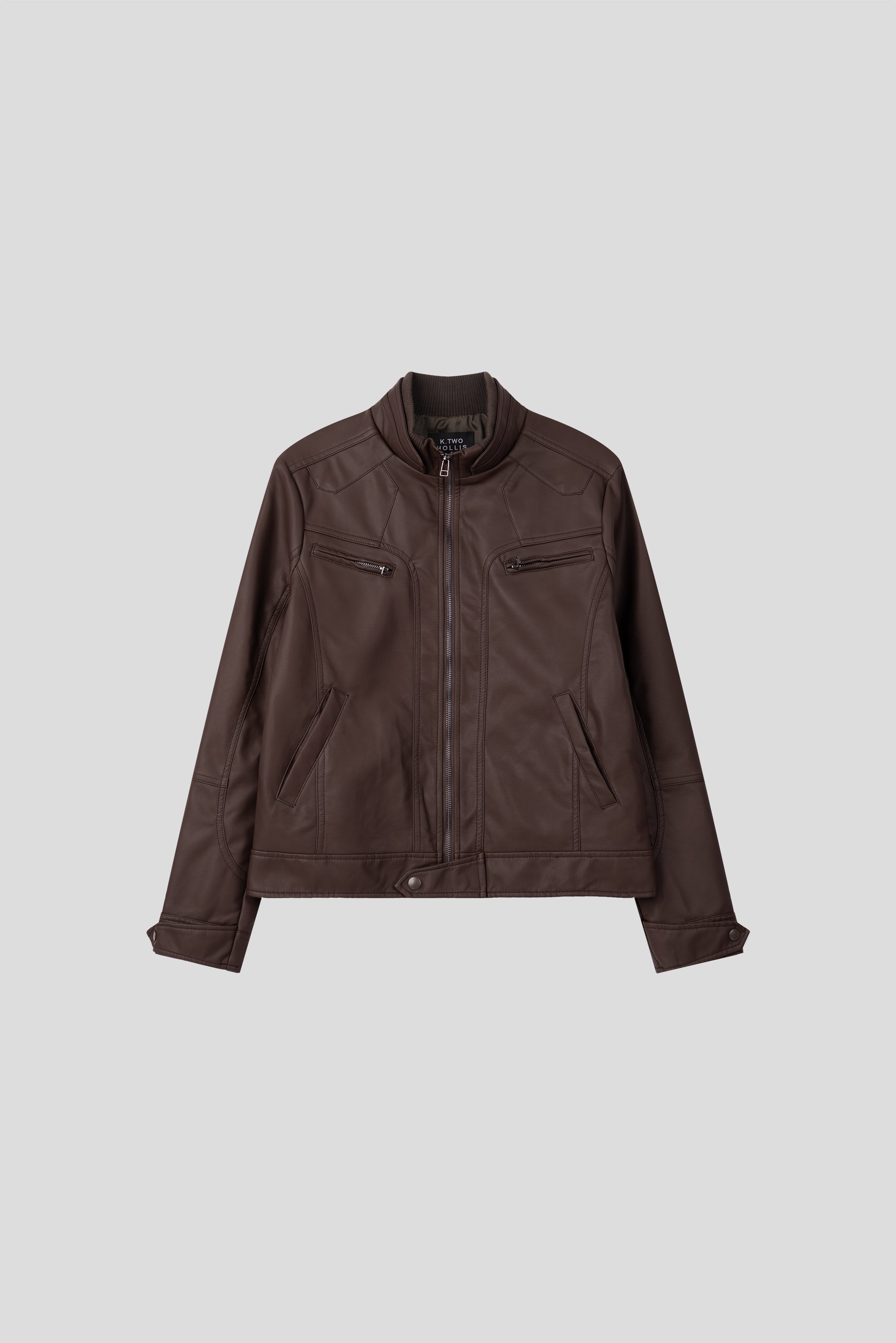 Y2k began leather biker jacket