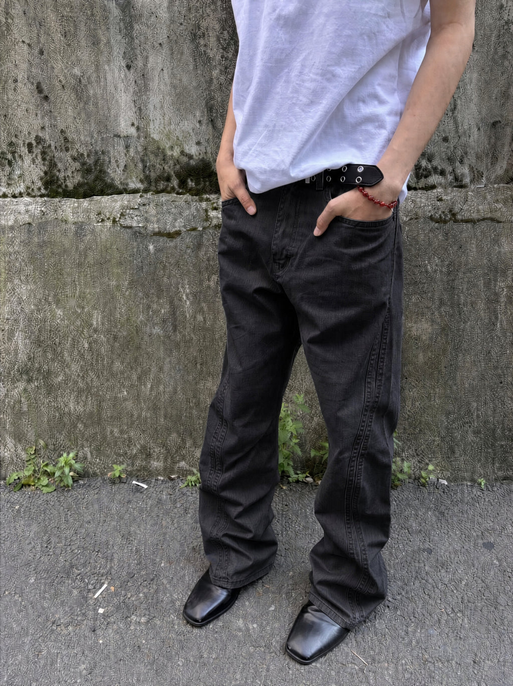 Washed Seam Flare Pants