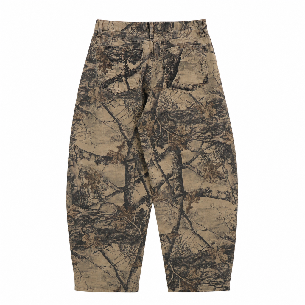 Washed Forest-Camo Balloon Pants