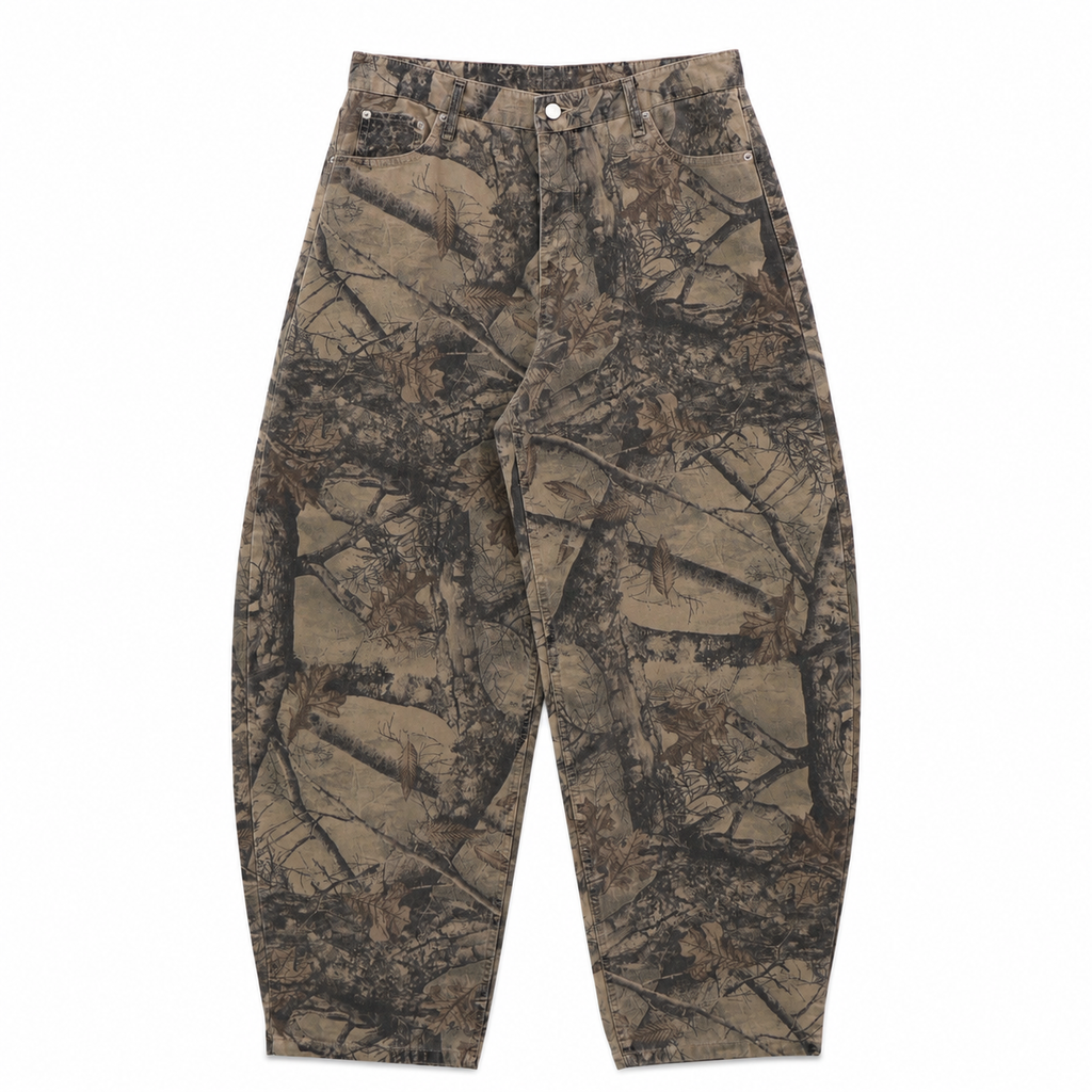 Washed Forest-Camo Balloon Pants