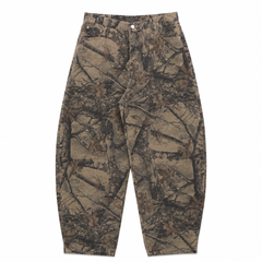 Washed Forest-Camo Balloon Pants