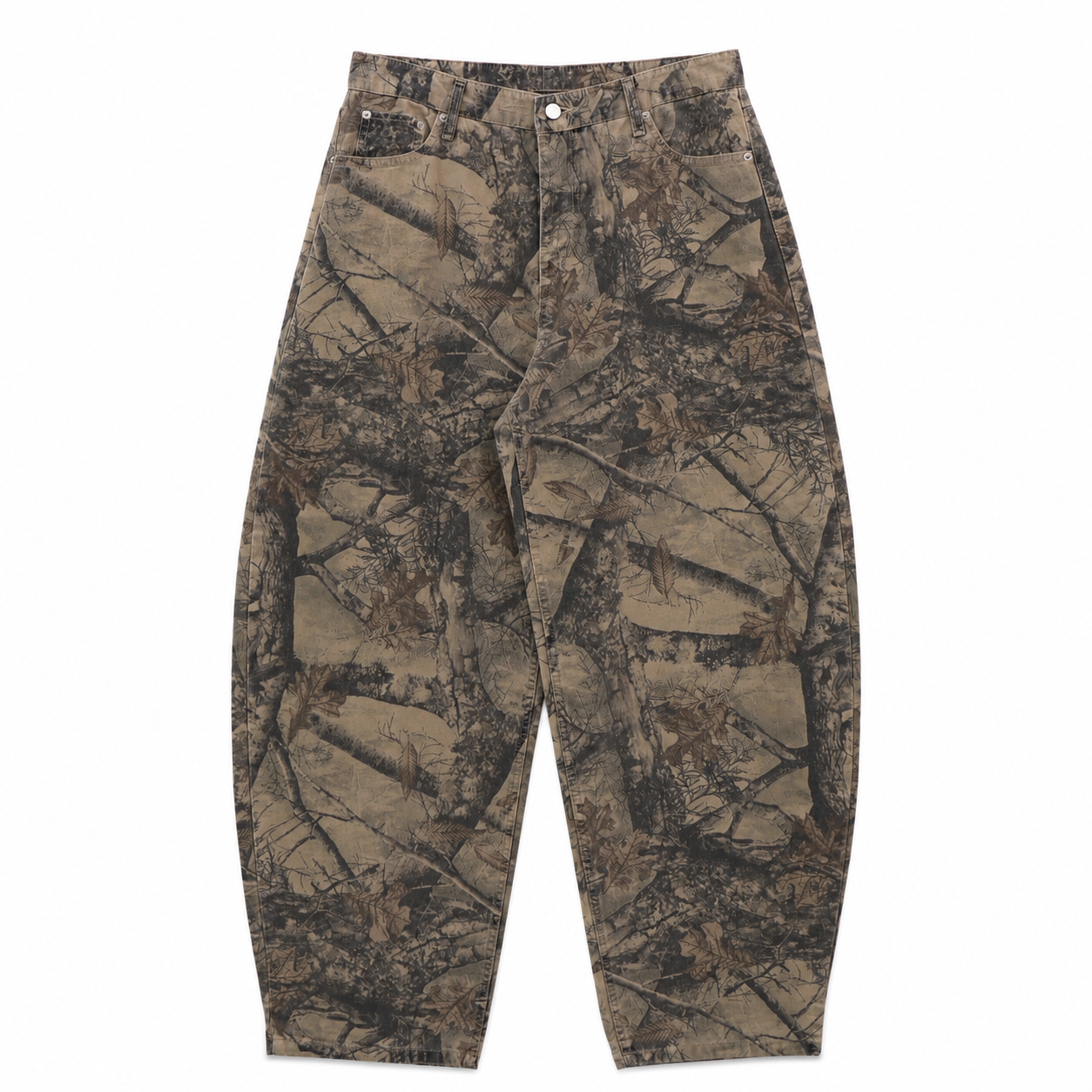 Washed Forest-Camo Balloon Pants