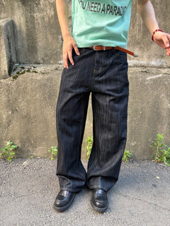 Script-Embroidered Selvedge Jeans