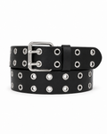 Double-Prong Eyelet Leather Belt