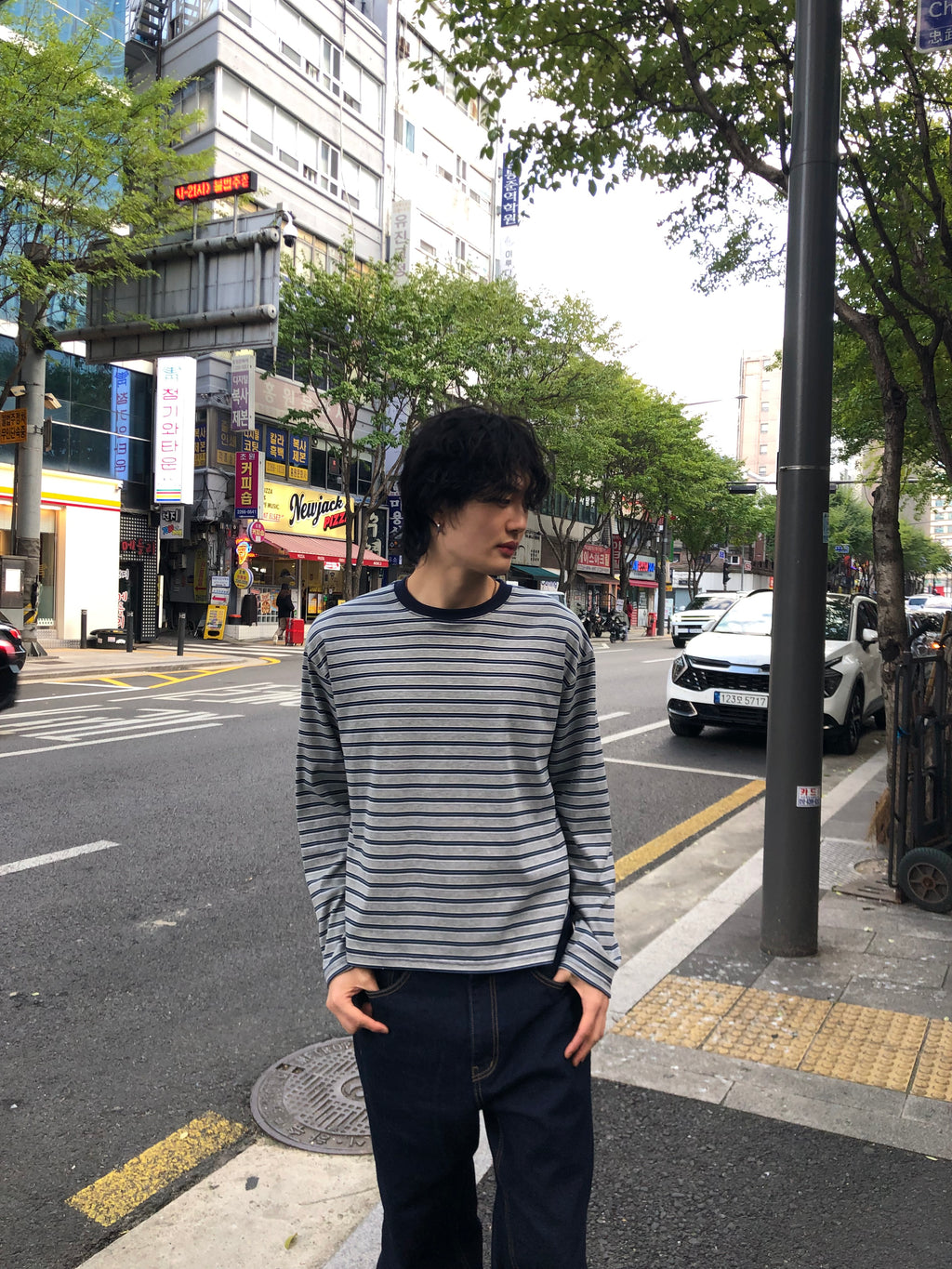 Soft Stretch Stripe Long Sleeve Tee