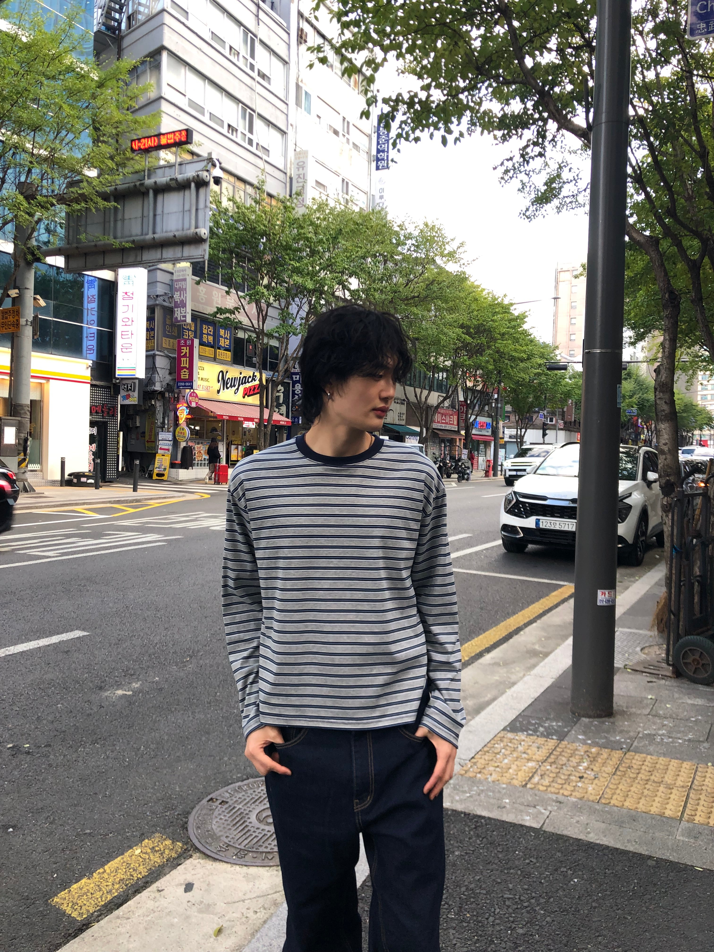 Soft Stretch Stripe Long Sleeve Tee