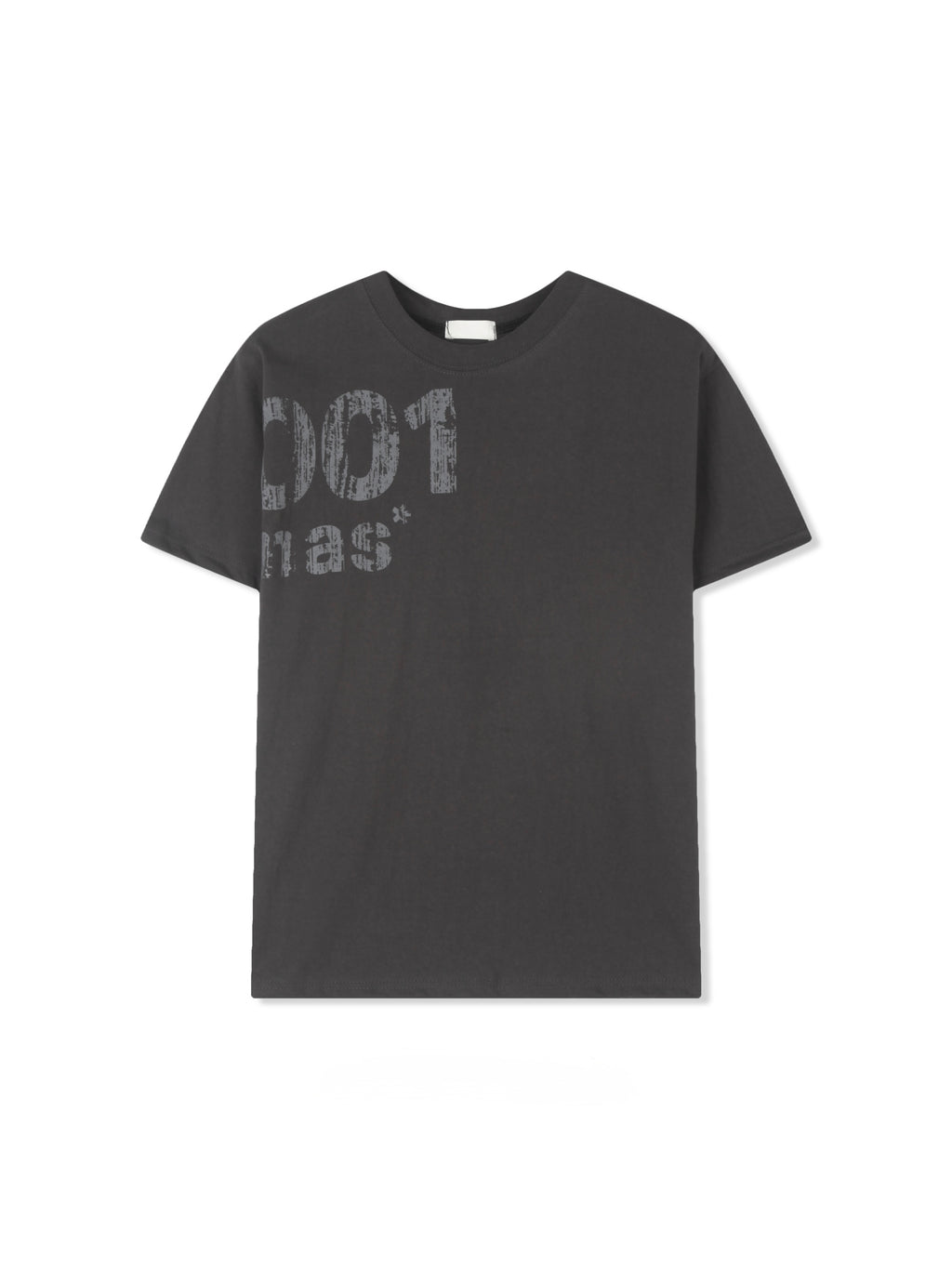 001 Crack Graphic Semi-Crop T-Shirt