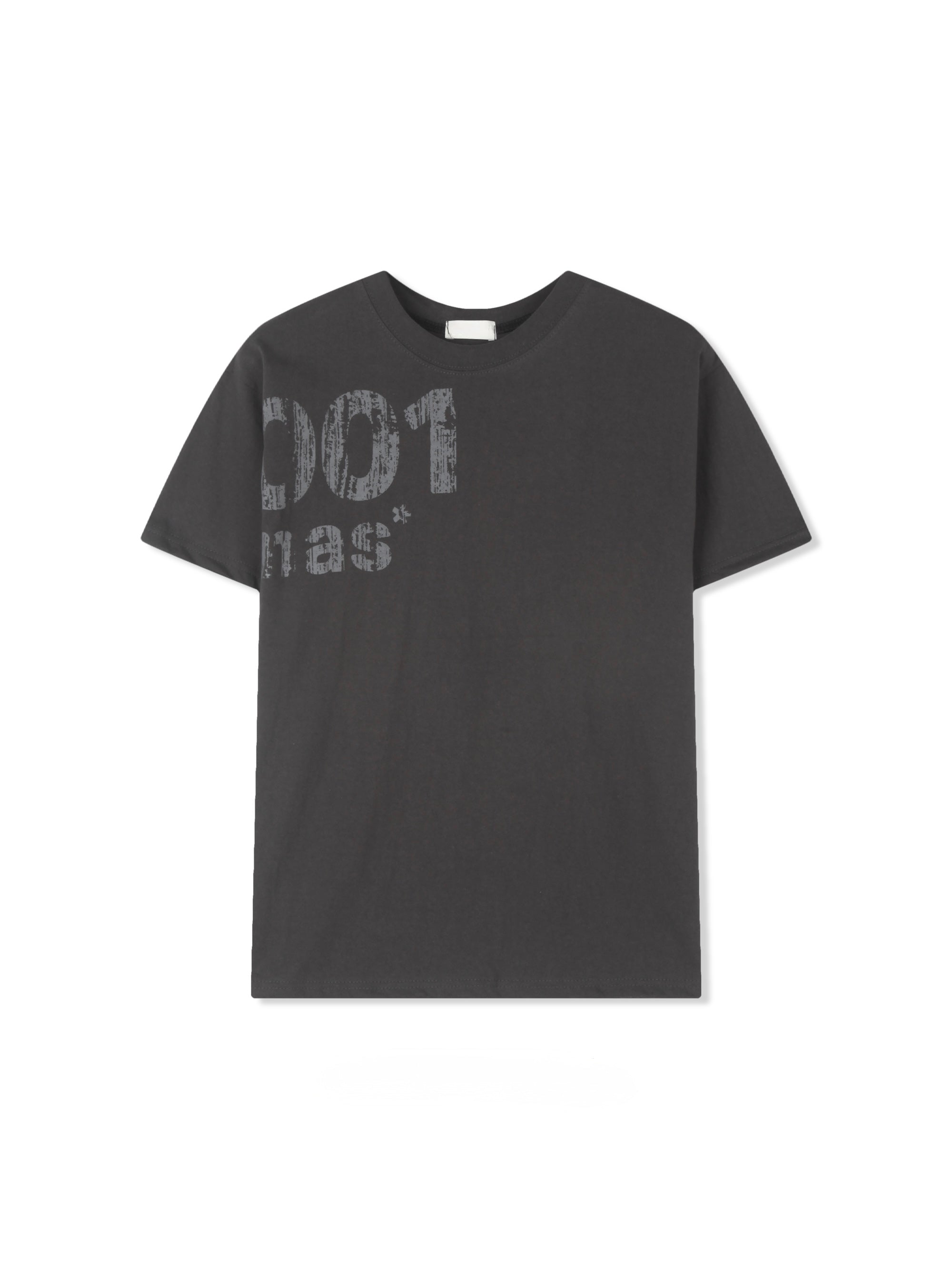 001 Crack Graphic Semi-Crop T-Shirt