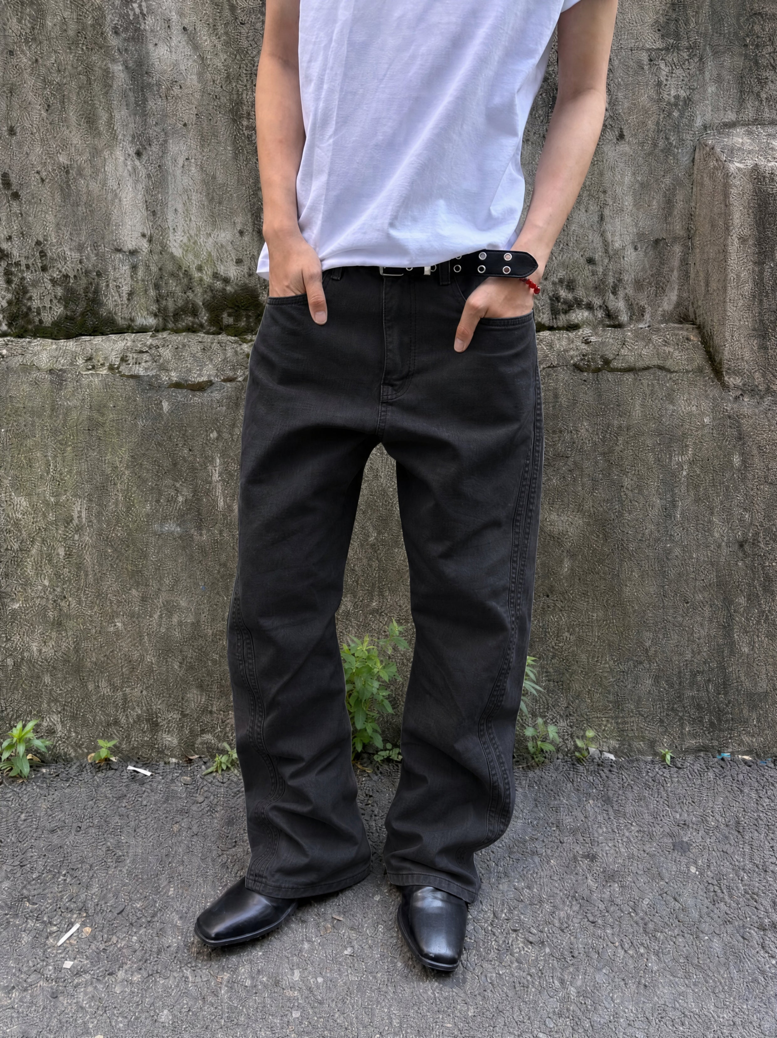 Washed Seam Flare Pants