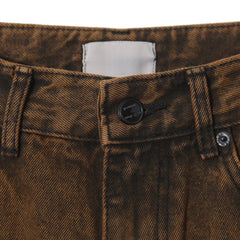 Brown-Black Mid-Wide Denim Pants
