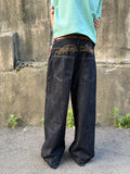 Script-Embroidered Selvedge Jeans