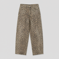 Washed Leopard Wide Cotton Pants
